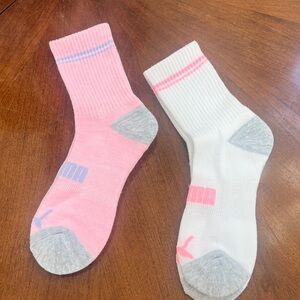 PUMA Pink and White Athletic Socks